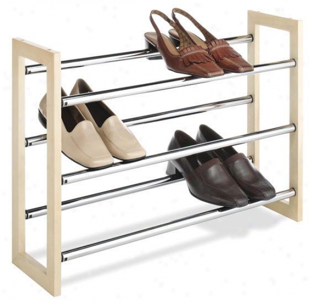 "3-tier Expand/stack Shoe Rack - 18""hx25""wx7""d, Silver""