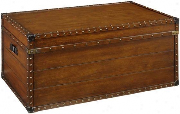 "37""w Steamer Trunk Coffee Tabld - 17.5""hx3"7"w, Brown"