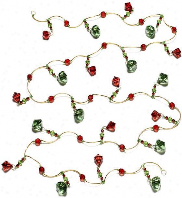 6' Tearrdo0 Garland - 6', Red