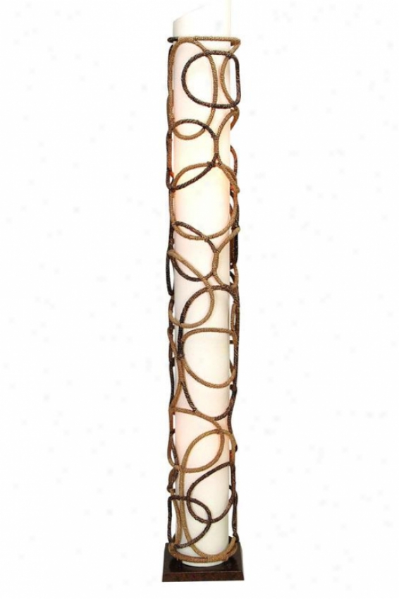 "abaca Floor Lamp - 67""hx10""w, Brown & Fawn"