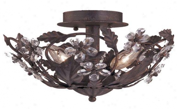 "abbie 12""w Semi-flush Mount - 3-light, Tna"