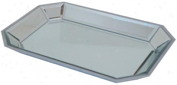 "aidan Mirrored Tray - 17""wx12""d, Silver"