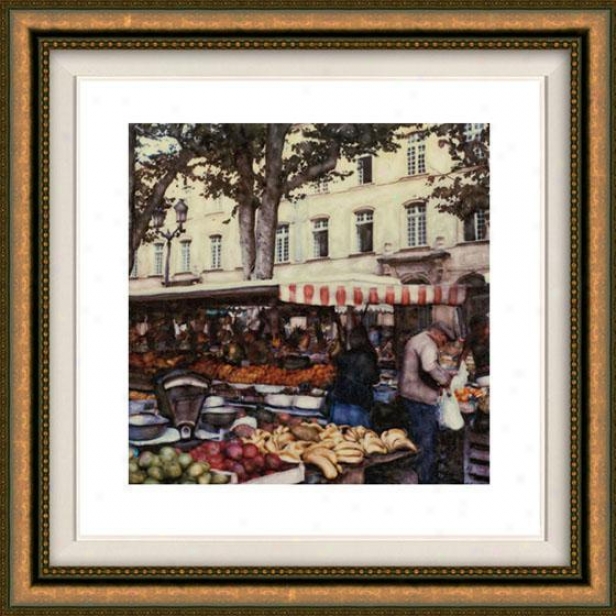 "aix En Provence Framed Wall Art - 32""hx32""w, Floated Gold"