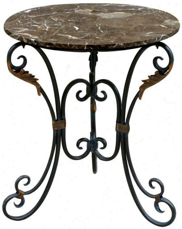 Alexander Marble Top Accent Slde Tabie - Make full, Bronze