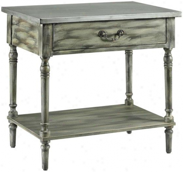 "alice Accent Table - 27""x29"", Harden Gray Pewter"