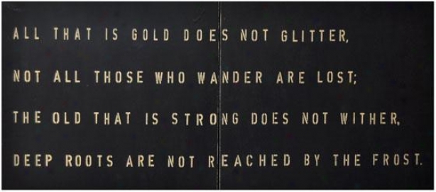 "all That Is Gold Wooden Sign - 44 X 20"", Black"