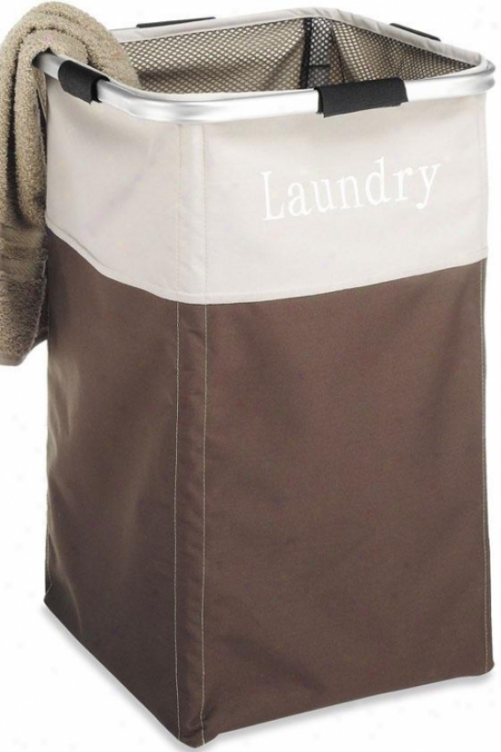 "aluminum Frame Clothes Laundry Hamper - 21.25""hx13.5""w, Coffee"