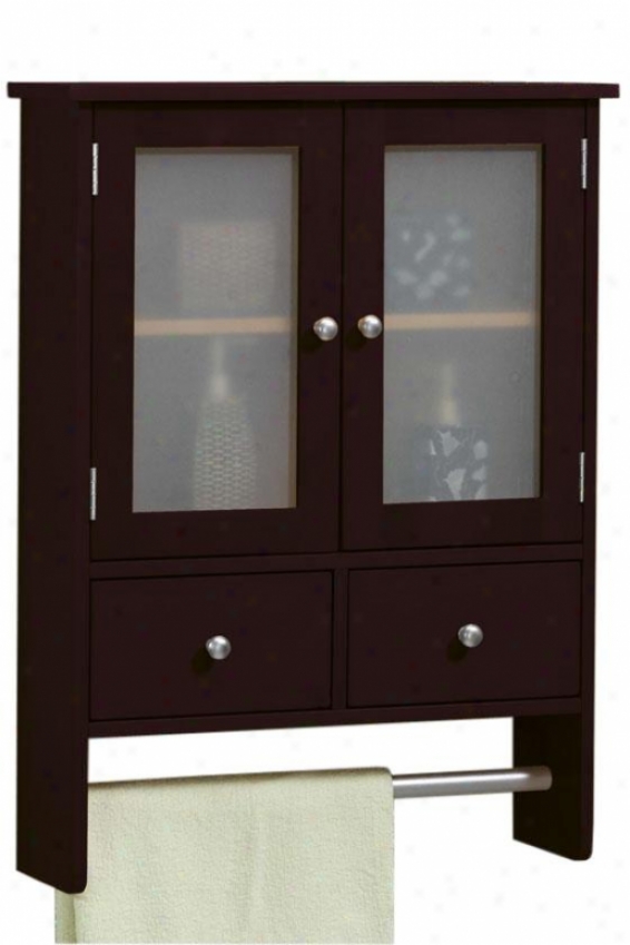 Amanda Wall Cabinet With Towel Bar - 2door/2drawer, Brown