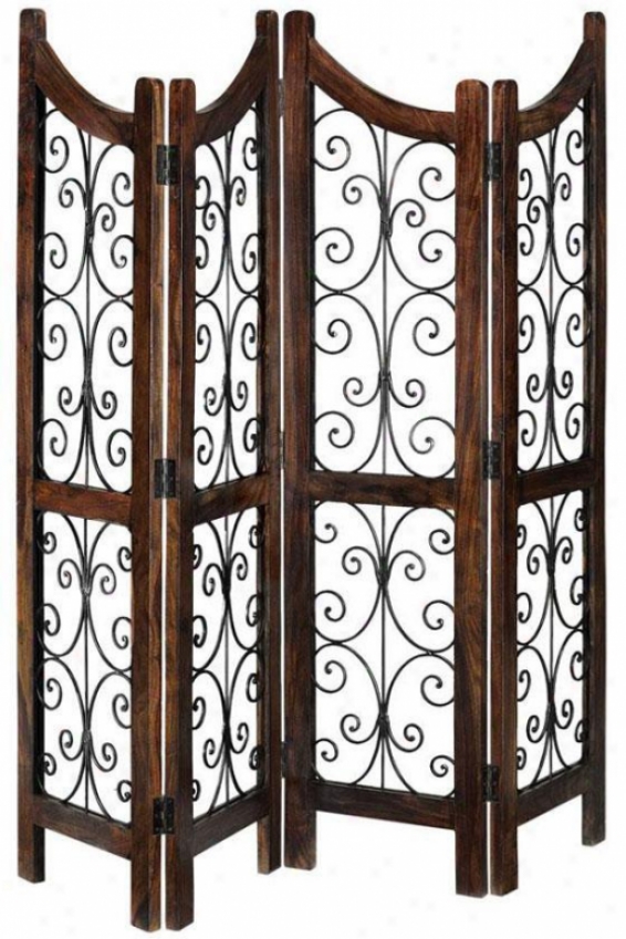 "ananti Place Divider - 72""hx70""w, Brown Wood"