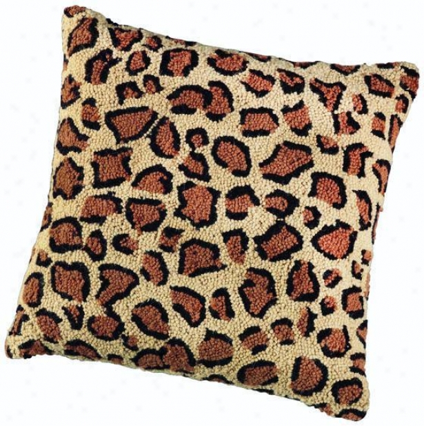 "animal Design Hooked Pillow - 16""sq, Brown"