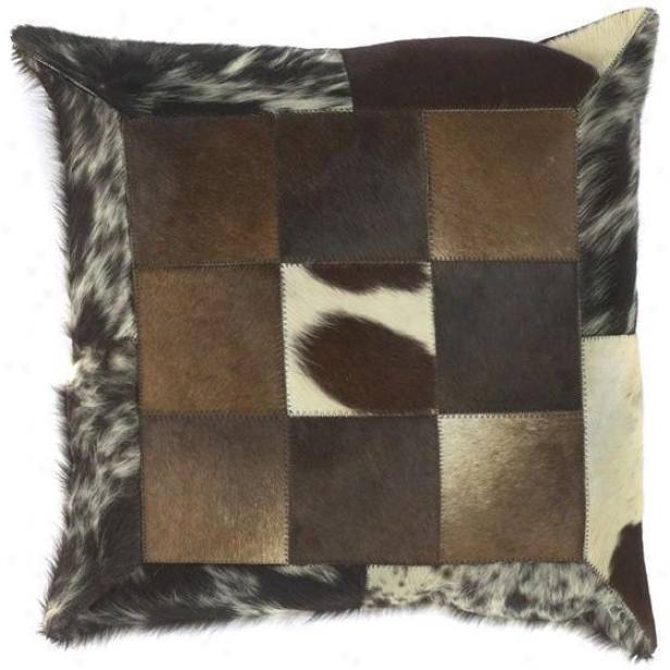 "animals Print Pillows With Squares - Set Of 2 - 18""x18"", Brown"