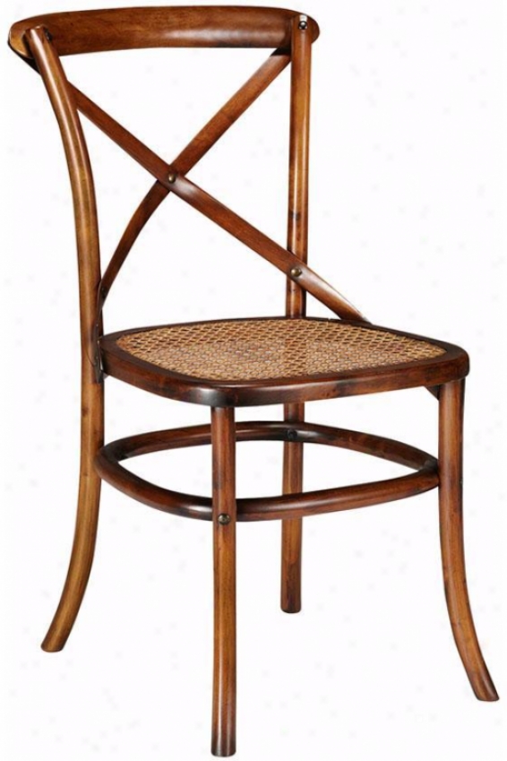 Anna Bentwood Side Chairs - Set Of 2 - Cane Seat, Brown