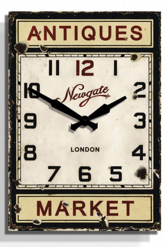 "antique Market Wall Clock - 24.5"" X 17x1.75, Black"