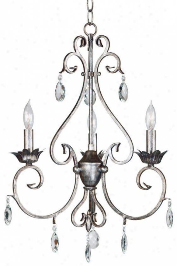 Antoinette 3-ligh Chandelier - 3light, Wbtrd Silver