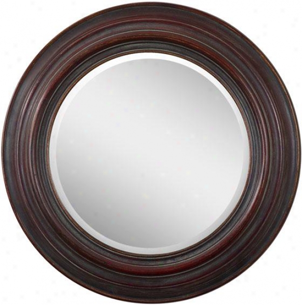 "anton Mirror - 35""diameter, Deep Mahogany"