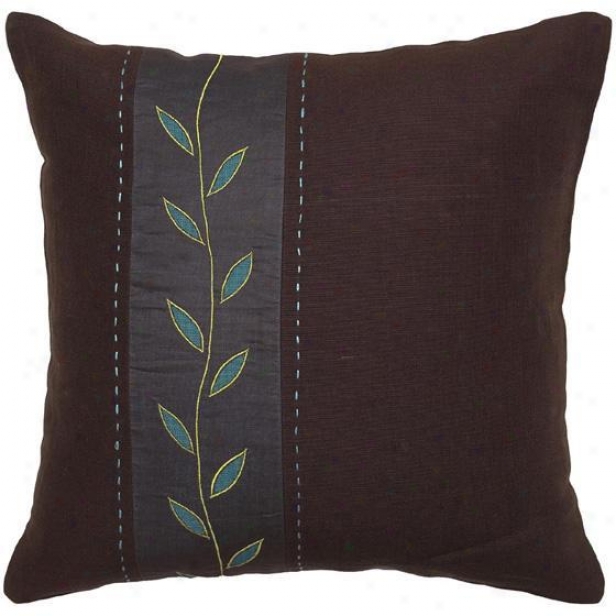 "aqua Gordon Pillows - Flow Of 2 - 18""x18"", Chocolate Brown"