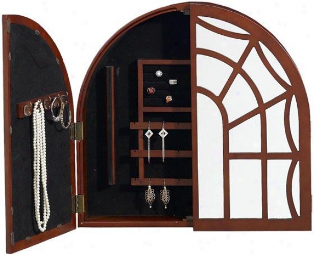 "arch Jewelry Armoire - 22.5""hx23.5""w, Brick Red"