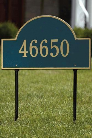 Arch One-line Estate Lawn Address Plaque - Estate/one Line, Navy Dismal