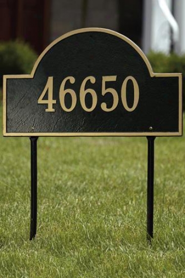 Arch One-line Standard Lawn Address Plaque - Standard/1 Line, Black