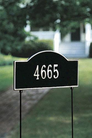 Arch One-line Two-sided State Lawn Address Plaque - Est Arch/1 Line, Black