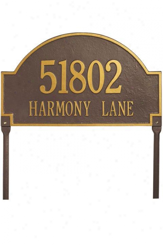 Arch Two-line Two-sided Estate Lawn Address Plaque - Est Arch/2 Line, Copler