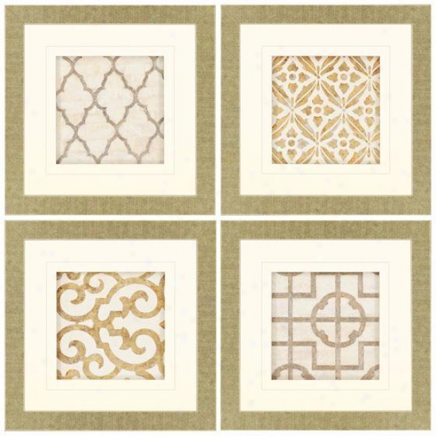 Archives Wall Art - Set Of 4 - Set Of 4, Beige