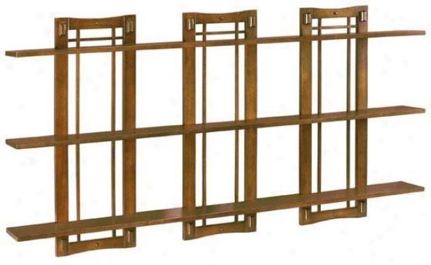 Artisan Triple Opwn-panel Wall Shelf - Triple 3-shelf, Brown