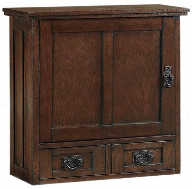 "artisan Wall Cabinet By the side of Wood Doors - 22.75""hx23.5""w, Brown Oak"