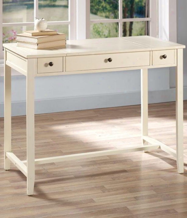 Ashlyn Hideaway Desk - 2 Drawer, White