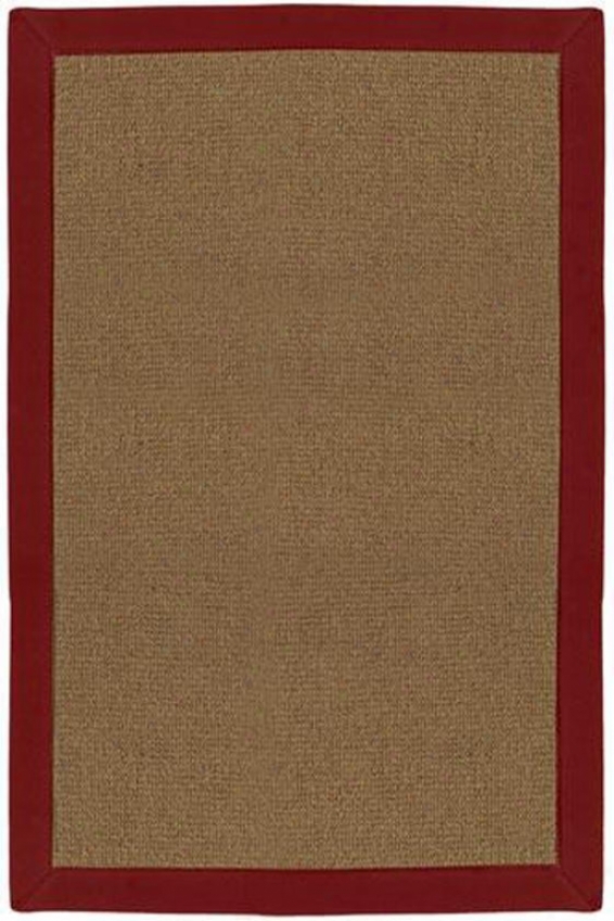 "athena Area Rg With Border - 1'10""x2'10"", Cork/red"