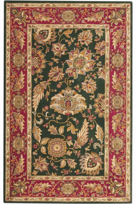 "audubon Area Rug - 2'6""x4'6"", Dk Green/rust"