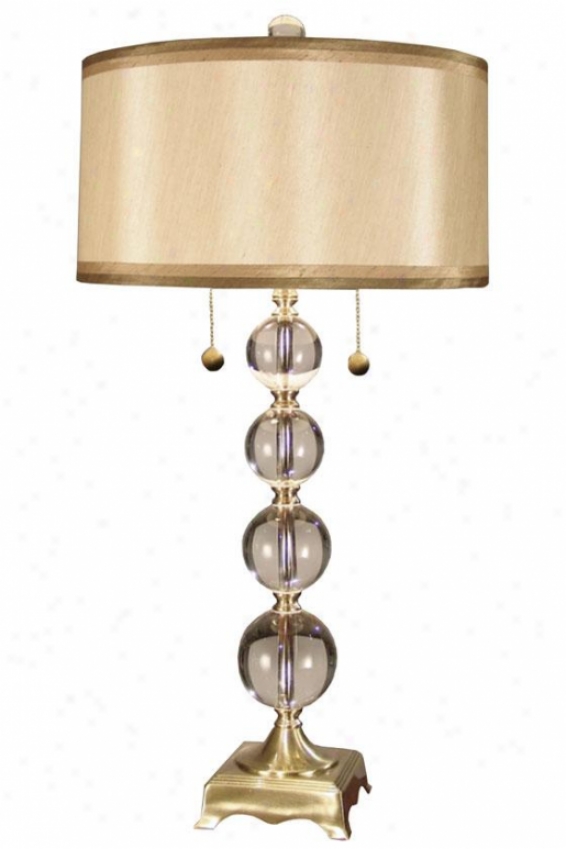 "aurora 32""h Crystal Table Lamp - 32h X 16""d, Copper Brass"