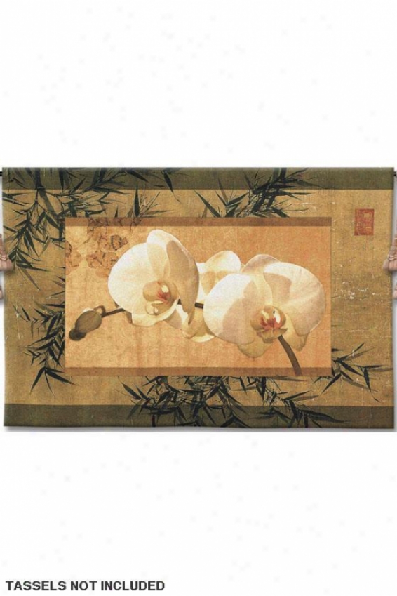 "bamboo And Orchids I Tapestry - 26""hx39""w, Multi"