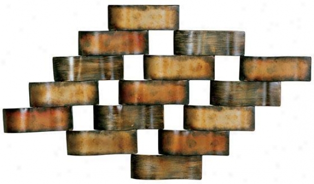 "basketweave Metal Wall Trade - 19.25""hx34""w, Bronze"