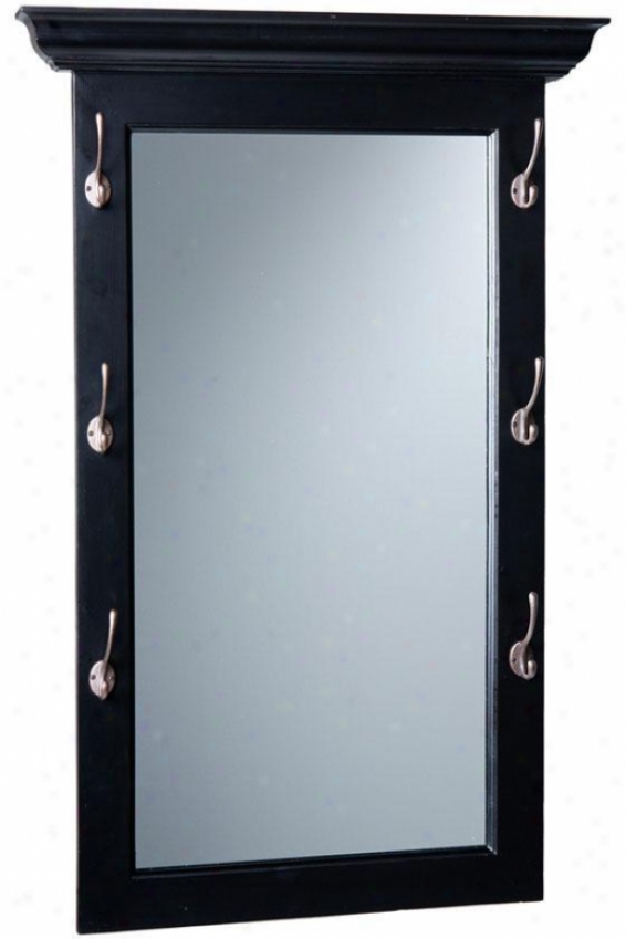 "baxter Entryway Mirror W  Hooks - 40.25""hx26""w, Black"