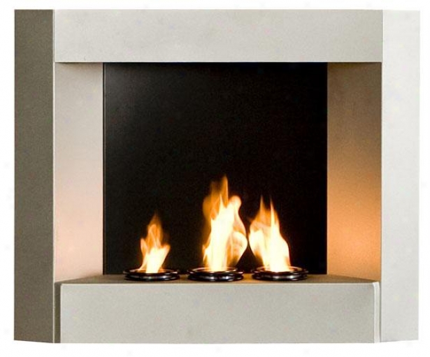 "beau Wall Mount Fireplace - 30""wx24""hx6""d, Silver"