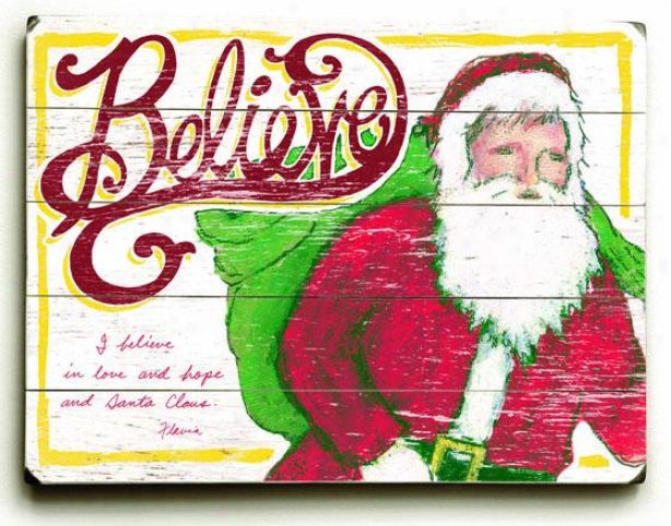 "believe Snta Claus Art - 25""hx34""s, Holiday Multi"