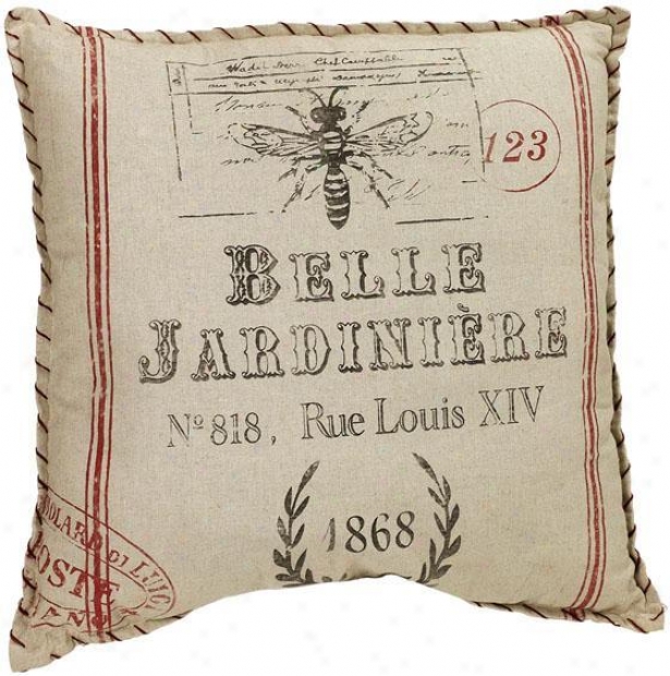 "belle Jardiniere Pillow - 24"" Square, Ivory"