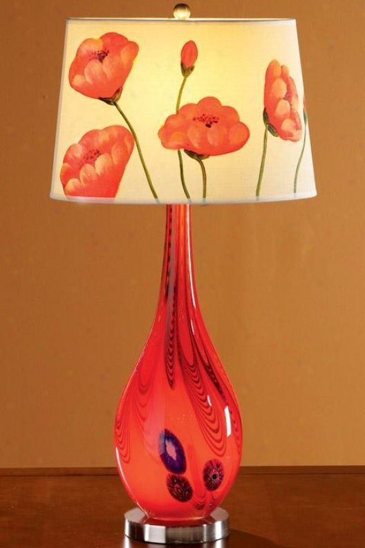 "bellini Stratford Table Lamp With Light-up Base - Hand-painted Shade - 29.5""h, Hand-painted"