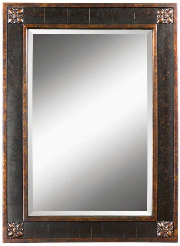 "bergamo Mirror - 38""hx28""w, Dstsd Chestnut"