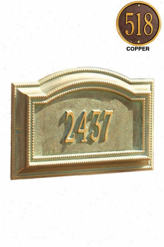 Bevolo One-line Criterion Lawn Address Marker - Standard 1 Line, Copper