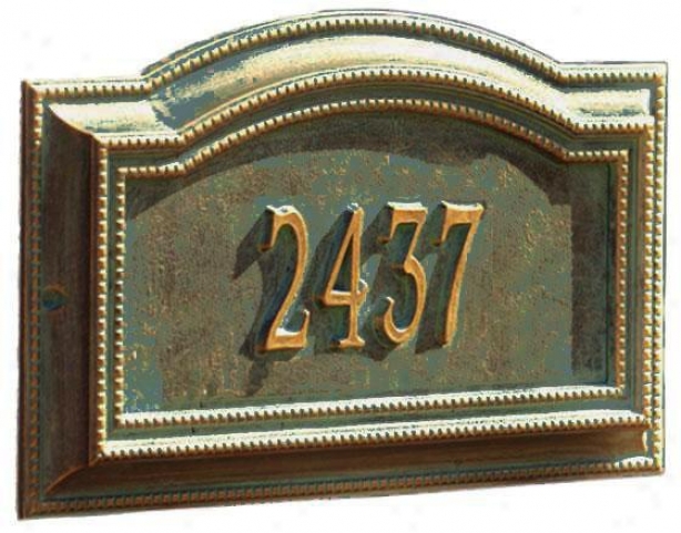 Bevolo One-line Standard Wall Address Marker - Standard 1 Line, Verdigris/bronz