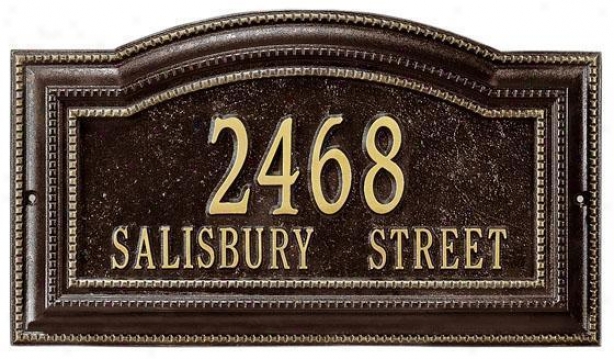 Bevolo Two-line Standard Wall Address Marker - Standard 2 Line, Oil Rubbed Bronze