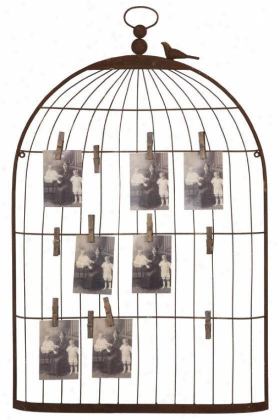 Birdcage Card Holder - 22x2, Brone