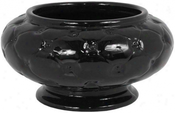 "black-ceramic Bowl Vase - 5.5""h, Black"