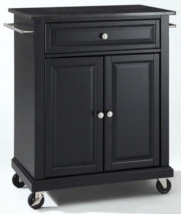 "black Kitchen Cart - 36""hx28""wx18""d, Black Granitd"