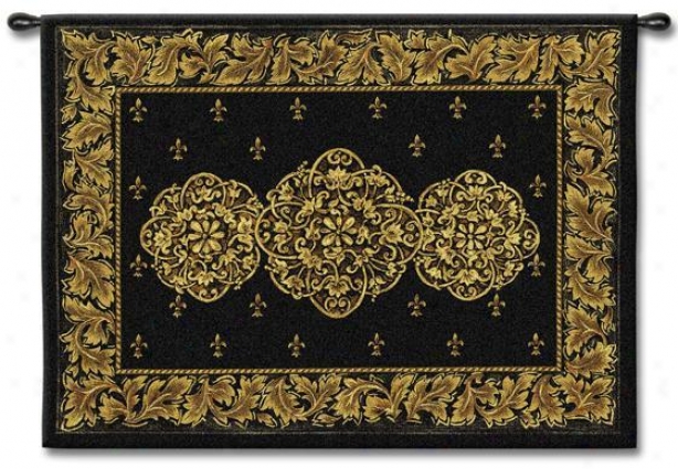 "black Medallion Tapestry - 40""hx53""w, Black"