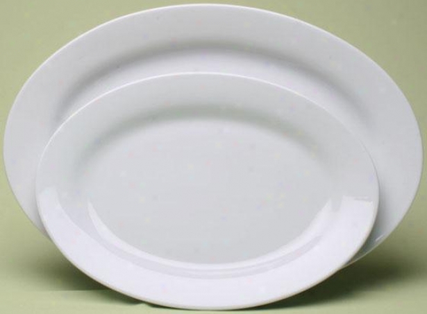 Blanco Oval Serving Platters - Set Of 2 - Set Of 2, White