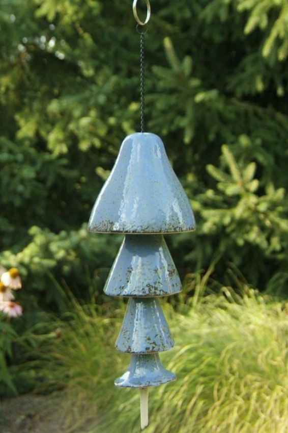 "bohemian Chic Bell Consonance - 15""hx5""wx5""d, Blue"