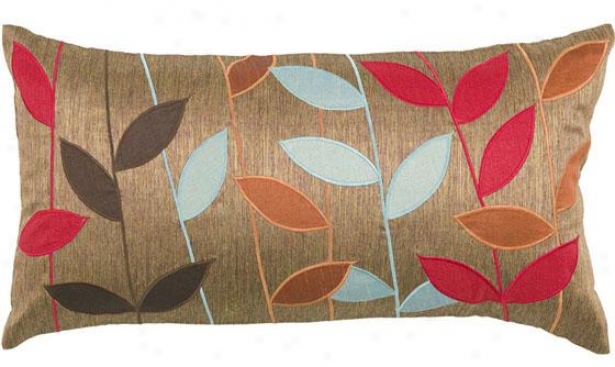 "bold Leaves Pillow - 11""h X 21""w, Brown"